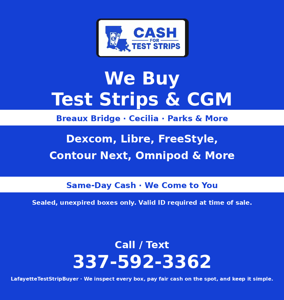 Sell Your Diabetic Test Strips in Breaux Bridge, LA