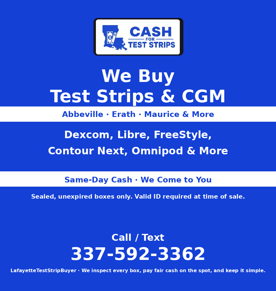 Sell Your Diabetic Test Strips in Abbeville, LA