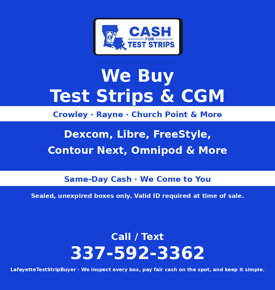 Sell Your Diabetic Test Strips in Crowley, LA