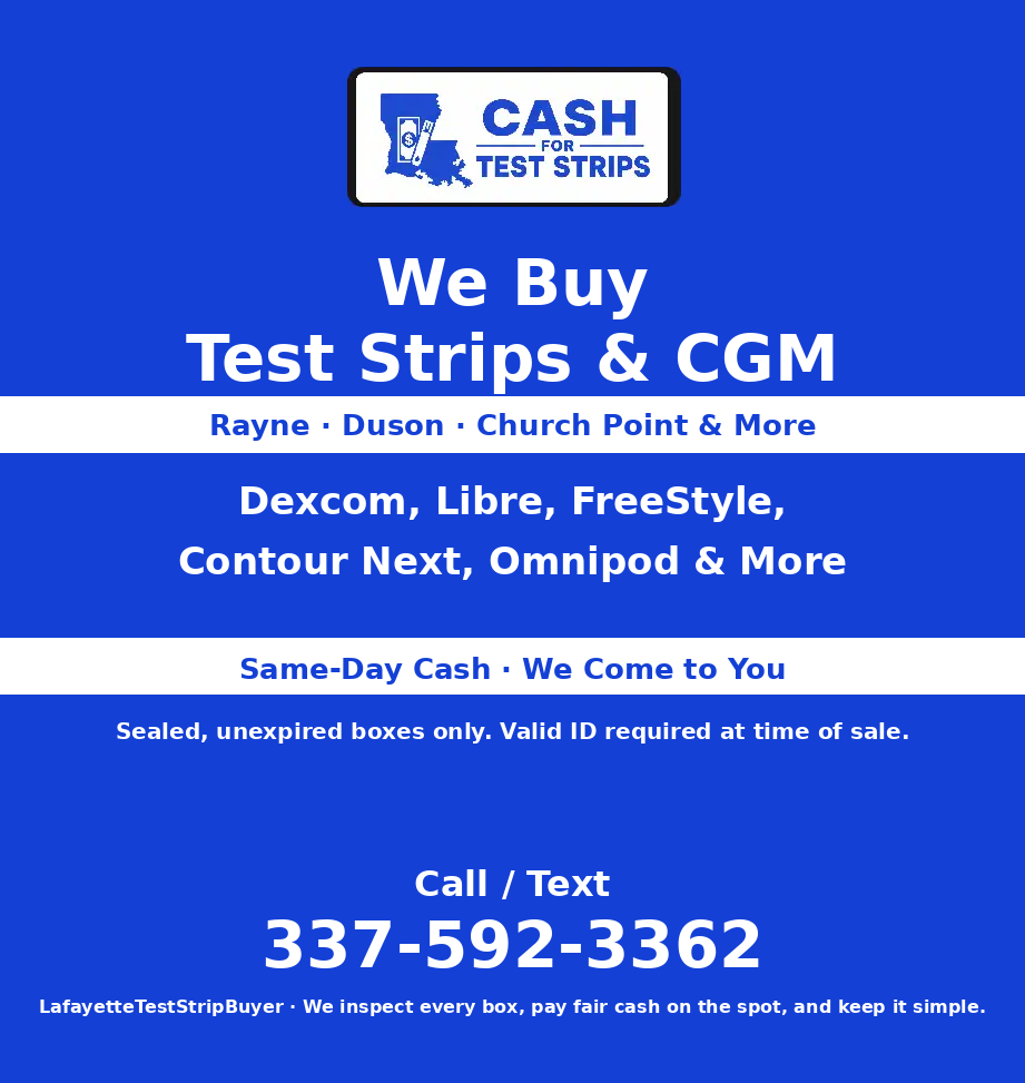 Sell Your Diabetic Test Strips in Rayne, LA