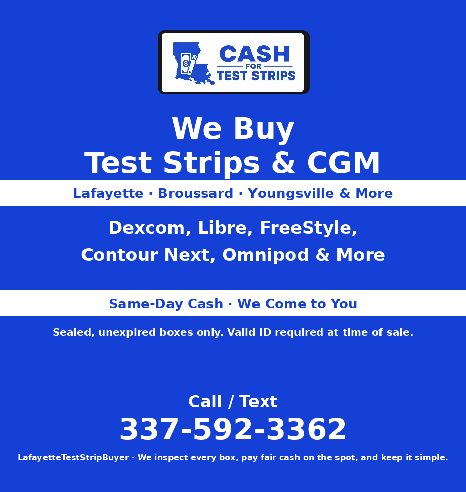 Sell Your Diabetic Test Strips in Lafayette, LA