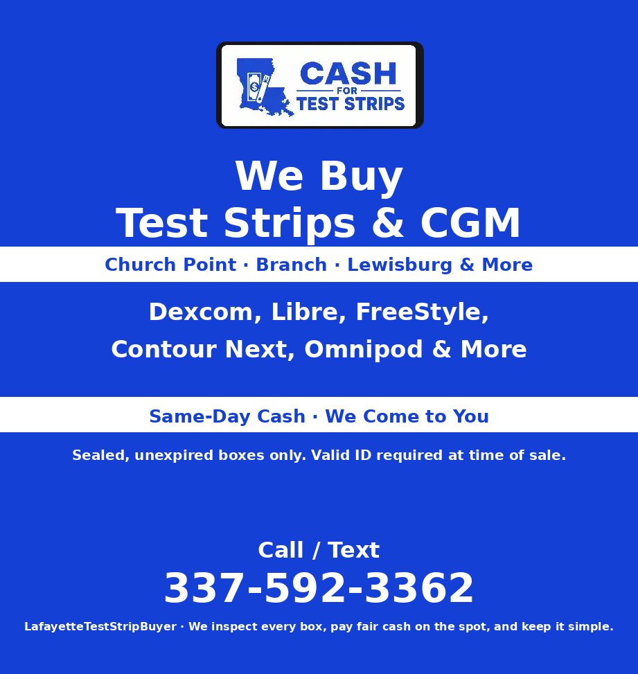 Sell Your Diabetic Test Strips in Church Point, LA